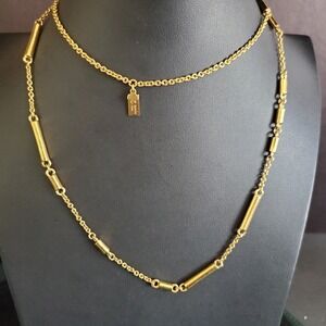 Kate Spade New York Gold Plated Bar and Chain Link Long Station Necklace